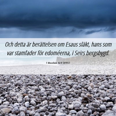 Picture 06 - 1 Mosebok 36:9 SV1917 - Och detta är berättelsen om Esaus släkt, hans - Bible Verse Picture