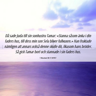 Picture 06 - 1 Mosebok 38:11 SV1917 - Då sade Juda till sin sonhustru Tamar: »Stanna - Bible Verse Picture