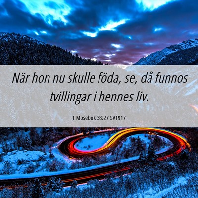 Picture 06 - 1 Mosebok 38:27 SV1917 - När hon nu skulle föda, se, då funnos - Bible Verse Picture