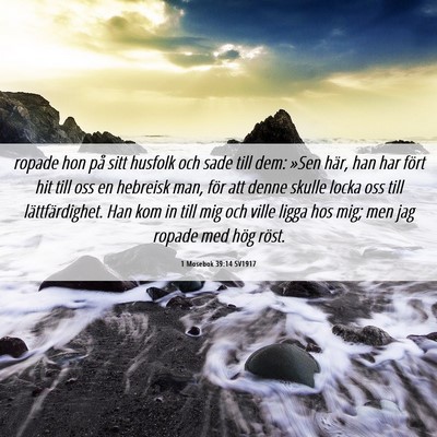 Picture 06 - 1 Mosebok 39:14 SV1917 - ropade hon på sitt husfolk och sade till dem: - Bible Verse Picture