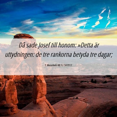 Picture 06 - 1 Mosebok 40:12 SV1917 - Då sade Josef till honom: »Detta är - Bible Verse Picture