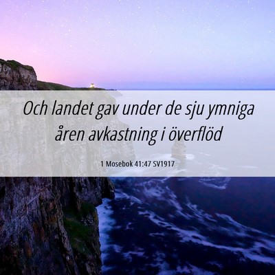 Picture 06 - 1 Mosebok 41:47 SV1917 - Och landet gav under de sju ymniga åren - Bible Verse Picture