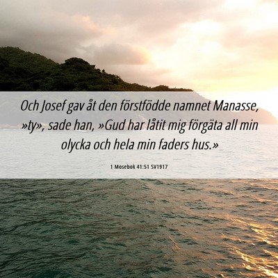 Picture 06 - 1 Mosebok 41:51 SV1917 - Och Josef gav åt den förstfödde namnet - Bible Verse Picture