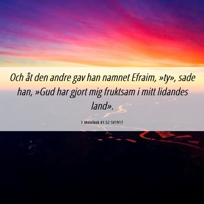 Picture 06 - 1 Mosebok 41:52 SV1917 - Och åt den andre gav han namnet Efraim, »ty», - Bible Verse Picture
