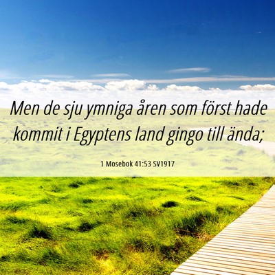 Picture 06 - 1 Mosebok 41:53 SV1917 - Men de sju ymniga åren som först hade kommit i - Bible Verse Picture
