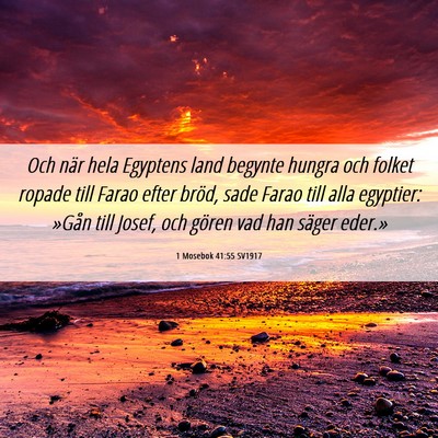 Picture 06 - 1 Mosebok 41:55 SV1917 - Och när hela Egyptens land begynte hungra och - Bible Verse Picture