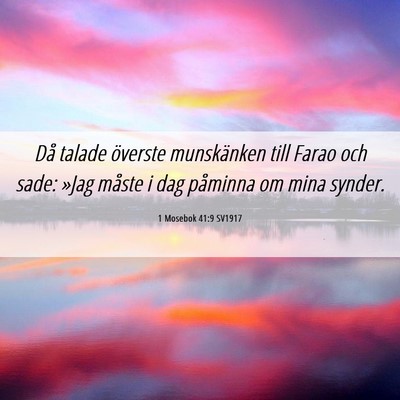 Picture 06 - 1 Mosebok 41:9 SV1917 - Då talade överste munskänken till Farao och - Bible Verse Picture