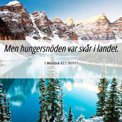Picture 06 - 1 Mosebok 43:1 SV1917 - Men hungersnöden var svår i - Bible Verse Picture