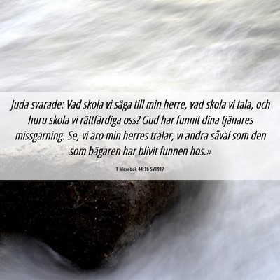 Picture 06 - 1 Mosebok 44:16 SV1917 - Juda svarade: Vad skola vi säga till min herre, - Bible Verse Picture