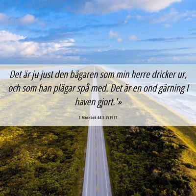 Picture 06 - 1 Mosebok 44:5 SV1917 - Det är ju just den bägaren som min herre - Bible Verse Picture