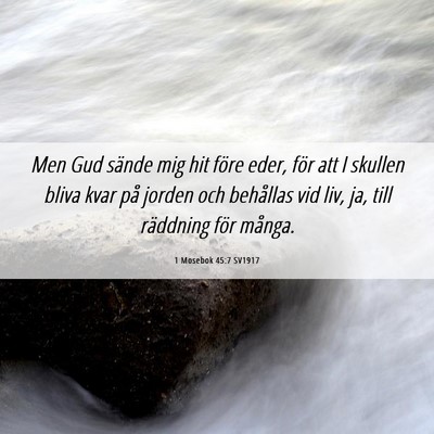 Picture 06 - 1 Mosebok 45:7 SV1917 - Men Gud sände mig hit före eder, för att I - Bible Verse Picture