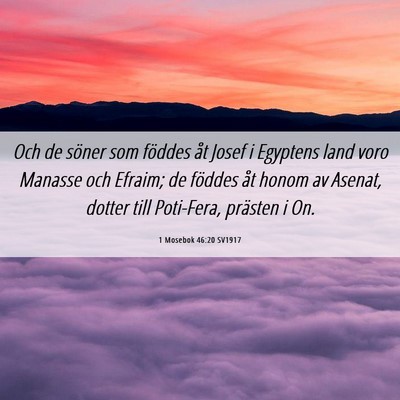Picture 06 - 1 Mosebok 46:20 SV1917 - Och de söner som föddes åt Josef i Egyptens - Bible Verse Picture