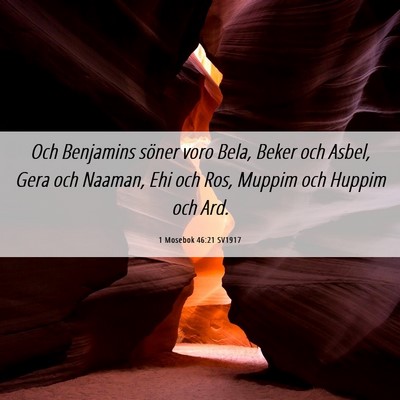 Picture 06 - 1 Mosebok 46:21 SV1917 - Och Benjamins söner voro Bela, Beker och Asbel, - Bible Verse Picture
