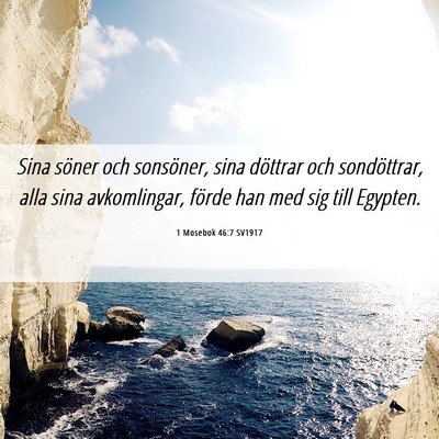 Picture 06 - 1 Mosebok 46:7 SV1917 - Sina söner och sonsöner, sina döttrar och - Bible Verse Picture