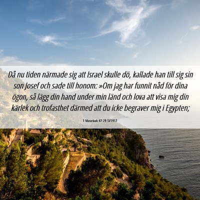 Picture 06 - 1 Mosebok 47:29 SV1917 - Då nu tiden närmade sig att Israel skulle dö, - Bible Verse Picture