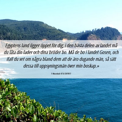 Picture 06 - 1 Mosebok 47:6 SV1917 - Egyptens land ligger öppet för dig; i den - Bible Verse Picture