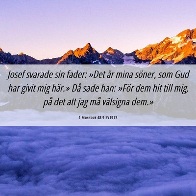 Picture 06 - 1 Mosebok 48:9 SV1917 - Josef svarade sin fader: »Det är mina söner, - Bible Verse Picture