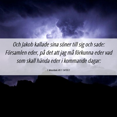 Picture 06 - 1 Mosebok 49:1 SV1917 - Och Jakob kallade sina söner till sig och sade: - Bible Verse Picture