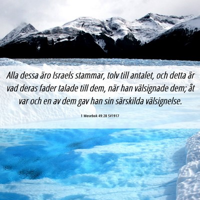 Picture 06 - 1 Mosebok 49:28 SV1917 - Alla dessa äro Israels stammar, tolv till - Bible Verse Picture