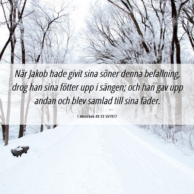Picture 06 - 1 Mosebok 49:33 SV1917 - När Jakob hade givit sina söner denna - Bible Verse Picture