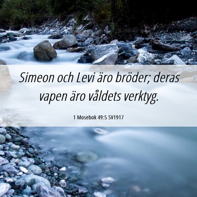 Picture 06 - 1 Mosebok 49:5 SV1917 - Simeon och Levi äro bröder; deras vapen äro - Bible Verse Picture