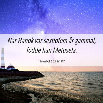 Picture 06 - 1 Mosebok 5:21 SV1917 - När Hanok var sextiofem år gammal, födde han - Bible Verse Picture