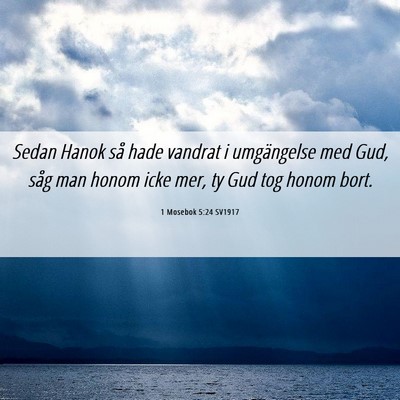 Picture 06 - 1 Mosebok 5:24 SV1917 - Sedan Hanok så hade vandrat i umgängelse med - Bible Verse Picture
