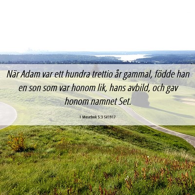 Picture 06 - 1 Mosebok 5:3 SV1917 - När Adam var ett hundra trettio år gammal, - Bible Verse Picture