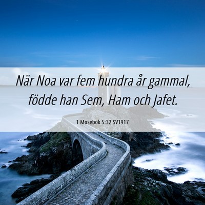 Picture 06 - 1 Mosebok 5:32 SV1917 - När Noa var fem hundra år gammal, födde han - Bible Verse Picture