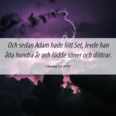 Picture 06 - 1 Mosebok 5:4 SV1917 - Och sedan Adam hade fött Set, levde han åtta - Bible Verse Picture