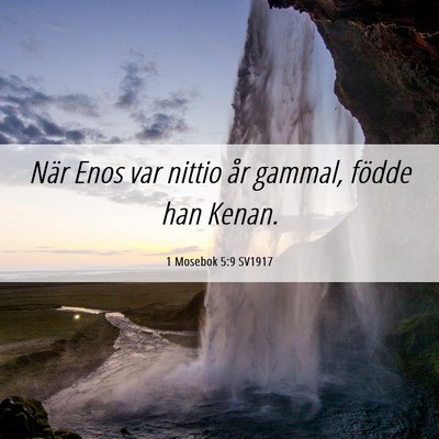 Picture 06 - 1 Mosebok 5:9 SV1917 - När Enos var nittio år gammal, födde han - Bible Verse Picture