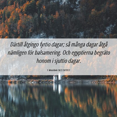Picture 06 - 1 Mosebok 50:3 SV1917 - Därtill åtgingo fyrtio dagar; så många dagar - Bible Verse Picture
