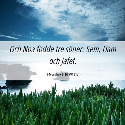 Picture 06 - 1 Mosebok 6:10 SV1917 - Och Noa födde tre söner: Sem, Ham och - Bible Verse Picture