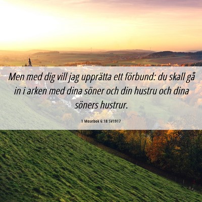 Picture 06 - 1 Mosebok 6:18 SV1917 - Men med dig vill jag upprätta ett förbund: du - Bible Verse Picture