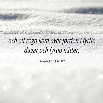 Picture 06 - 1 Mosebok 7:12 SV1917 - och ett regn kom över jorden i fyrtio dagar och - Bible Verse Picture