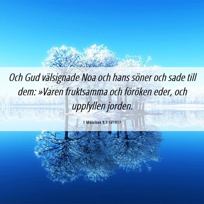 Picture 06 - 1 Mosebok 9:1 SV1917 - Och Gud välsignade Noa och hans söner och sade - Bible Verse Picture