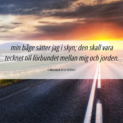 Picture 06 - 1 Mosebok 9:13 SV1917 - min båge sätter jag i skyn; den skall vara - Bible Verse Picture