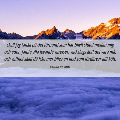 Picture 06 - 1 Mosebok 9:15 SV1917 - skall jag tänka på det förbund som har blivit - Bible Verse Picture