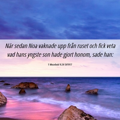 Picture 06 - 1 Mosebok 9:24 SV1917 - När sedan Noa vaknade upp från ruset och fick - Bible Verse Picture