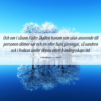 Picture 06 - 1 Petrusbrevet 1:17 SV1917 - Och om I såsom Fader åkallen honom som utan - Bible Verse Picture