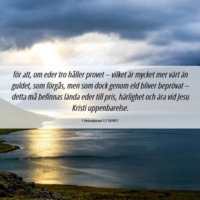 Picture 06 - 1 Petrusbrevet 1:7 SV1917 - för att, om eder tro håller provet -- vilket - Bible Verse Picture