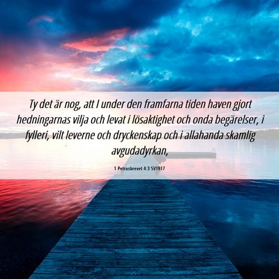 Picture 06 - 1 Petrusbrevet 4:3 SV1917 - Ty det är nog, att I under den framfarna tiden - Bible Verse Picture