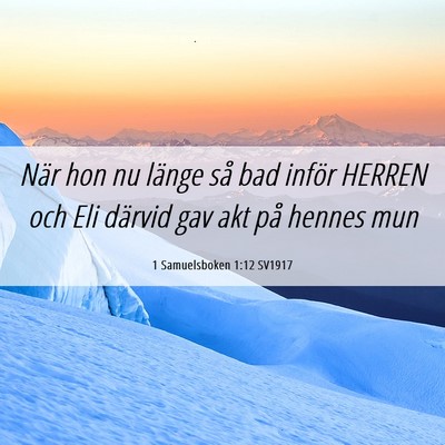 Picture 06 - 1 Samuelsboken 1:12 SV1917 - När hon nu länge så bad inför HERREN och Eli - Bible Verse Picture