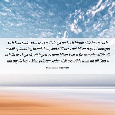 Picture 06 - 1 Samuelsboken 14:36 SV1917 - Och Saul sade: »Låt oss i natt draga ned och - Bible Verse Picture