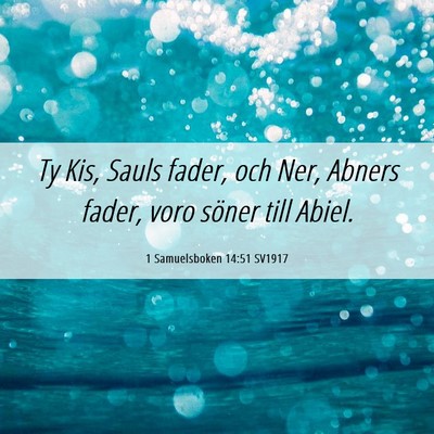 Picture 06 - 1 Samuelsboken 14:51 SV1917 - Ty Kis, Sauls fader, och Ner, Abners fader, voro - Bible Verse Picture