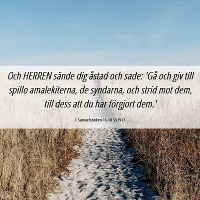Picture 06 - 1 Samuelsboken 15:18 SV1917 - Och HERREN sände dig åstad och sade: 'Gå och - Bible Verse Picture