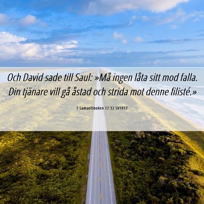 Picture 06 - 1 Samuelsboken 17:32 SV1917 - Och David sade till Saul: »Må ingen låta sitt - Bible Verse Picture