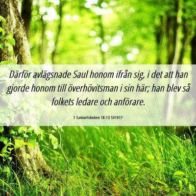 Picture 06 - 1 Samuelsboken 18:13 SV1917 - Därför avlägsnade Saul honom ifrån sig, i det - Bible Verse Picture