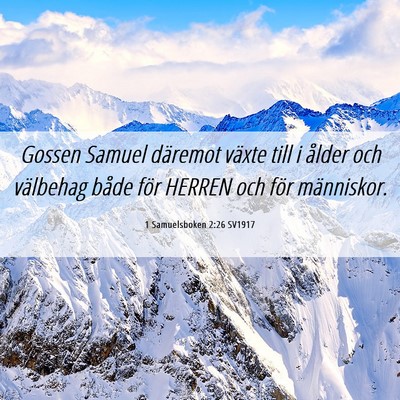 Picture 06 - 1 Samuelsboken 2:26 SV1917 - Gossen Samuel däremot växte till i ålder och - Bible Verse Picture