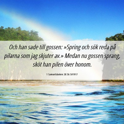 Picture 06 - 1 Samuelsboken 20:36 SV1917 - Och han sade till gossen: »Spring och sök reda - Bible Verse Picture